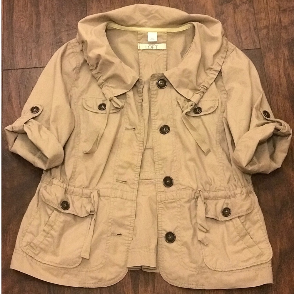 ANN TAYLOR LOFT TAN UTILITY JACKET SIZE MP - Picture 5 of 7